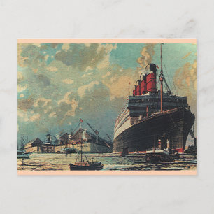 Carte Postale Bateau de transport de passagers vintage dans le p