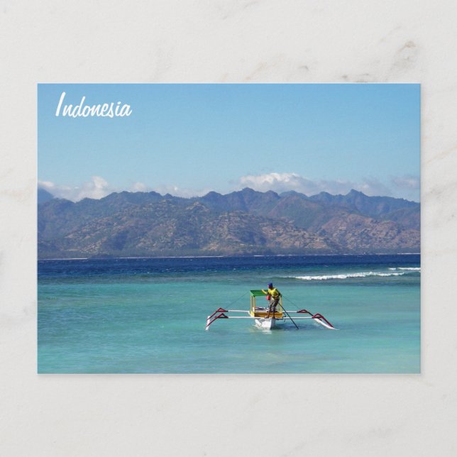 Carte Postale Bateau des îles Gili (Devant)