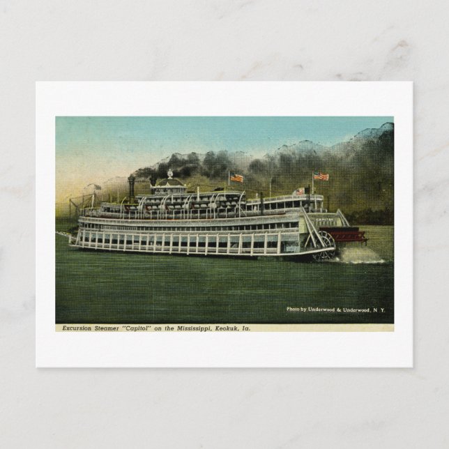 Carte Postale Bateau d'excursion "Capitol" sur le Mississippi (Devant)