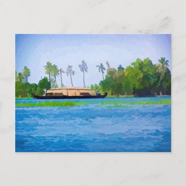 Carte Postale Bateau domestique traditionnel au Kerala (Devant)
