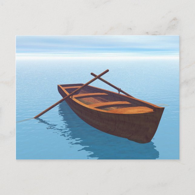 Carte Postale Bateau en bois sur l'eau (Devant)