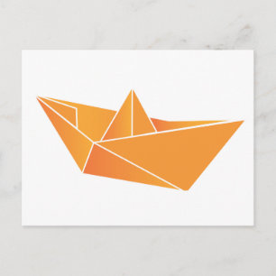 Carte Postale Bateau en origami