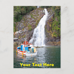 Carte Postale Bateau et cascade personnalisables