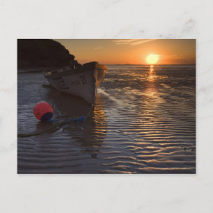Carte Postale Bateau et coucher de soleil