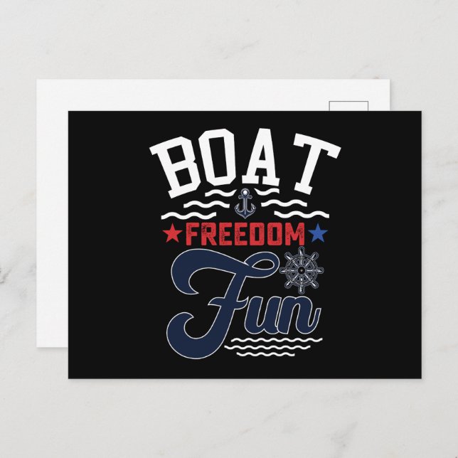Carte Postale Bateau Freedom Fun 4 juillet Bateau (Devant / Derrière)