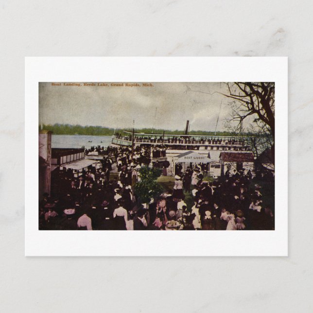 Carte Postale Bateau Landing Reeds Lake Grand Rapids, Michigan (Devant)