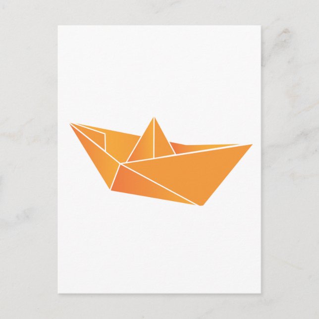 Carte Postale Bateau Origami (Devant)