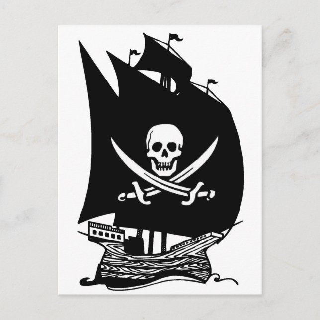 Carte Postale Bateau pirate (Devant)