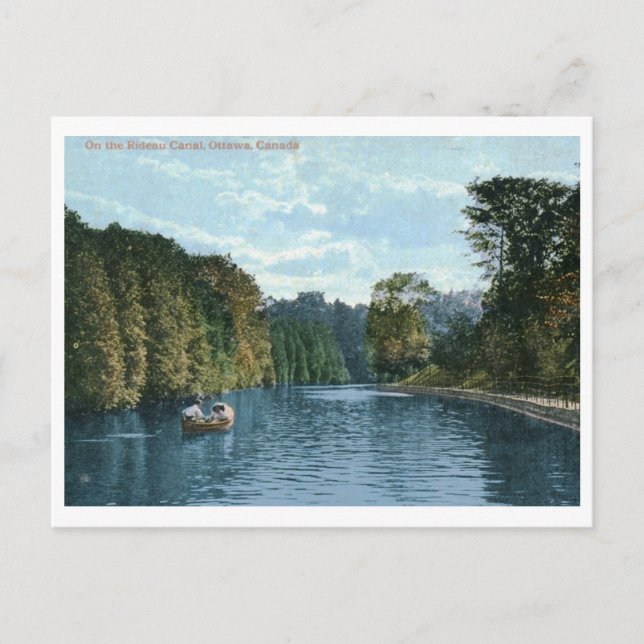 Carte Postale Bateau sur le canal Rideau, Ottawa Vintage (Devant)