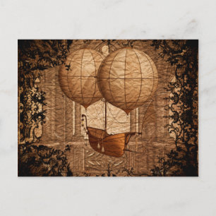 Carte Postale Bateau victorien Grunge Steampunk