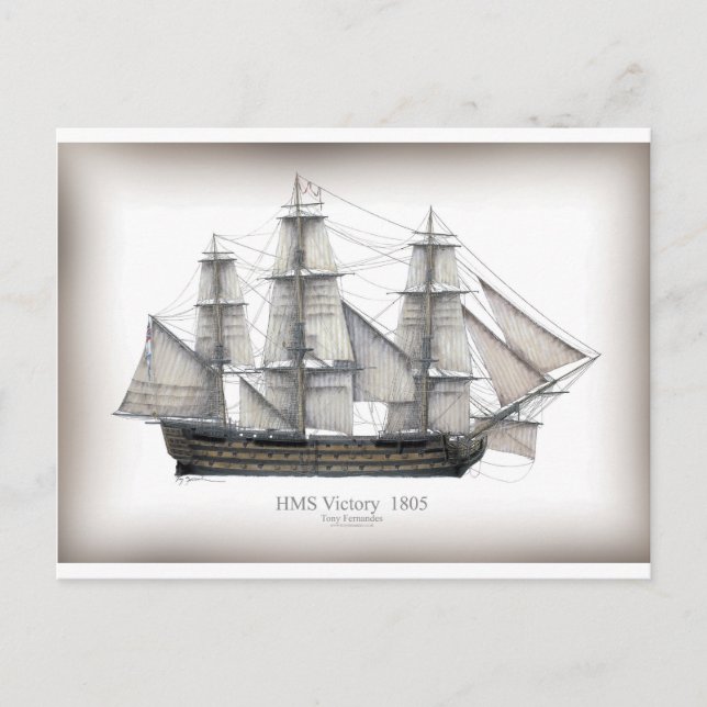 Carte Postale Bateau victorieux 1805 (Devant)
