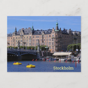 Carte Postale Bateaux à pédales sur une journée d'été à Stockhol