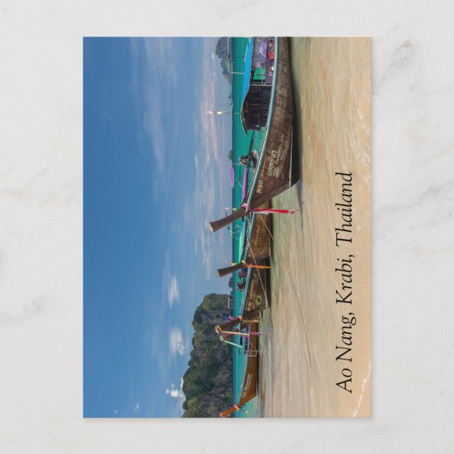 Carte Postale Bateaux à queue longue sur Ao Nang Beach, Krabi, T (Devant)