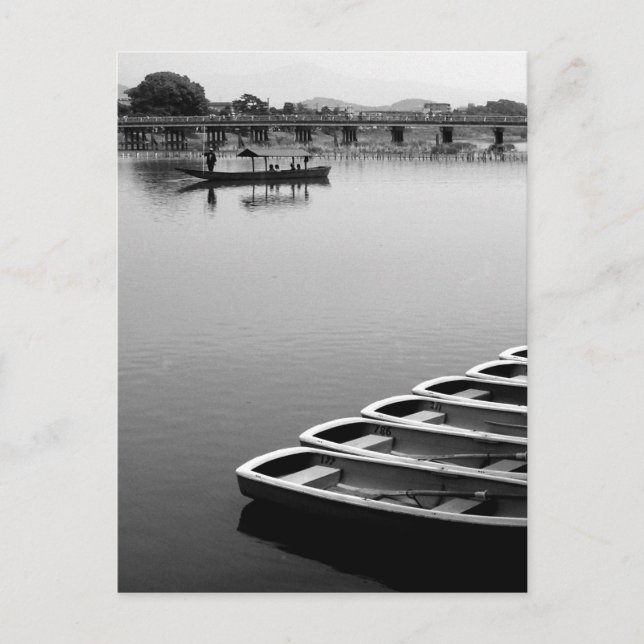 Carte Postale Bateaux à rames : Arashiyama, Kyoto, Japon (Devant)