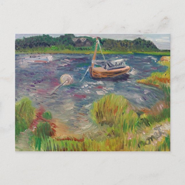 Carte Postale Bateaux à Springs East Hampton (Devant)
