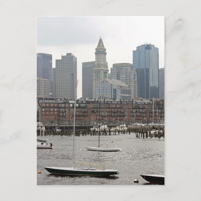 Carte Postale Bateaux à voile dans le port de Boston (Devant)