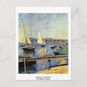 Carte Postale Bateaux À Voiles À Argenteuil Par Caillebotte Gust