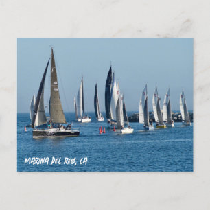Carte Postale Bateaux À Voiles Entrant Dans La Manche. Marina De