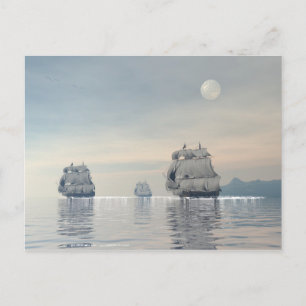 Carte Postale Bateaux anciens sur l'océan