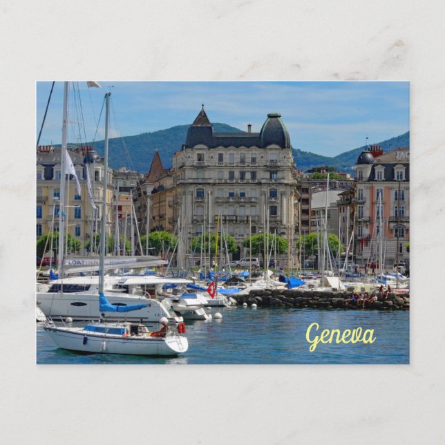 Carte Postale Bateaux Ancré Lac Léman Suisse (Devant)