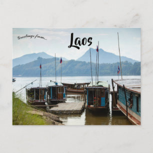 Carte Postale Bateaux au Laos