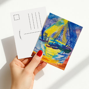 Carte Postale Bateaux au Soleil du Soir   Fritz Schaefler