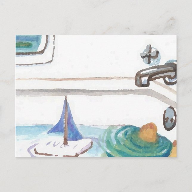 Carte Postale Bateaux dans la baignoire Passé pour aller à la pl (Devant)