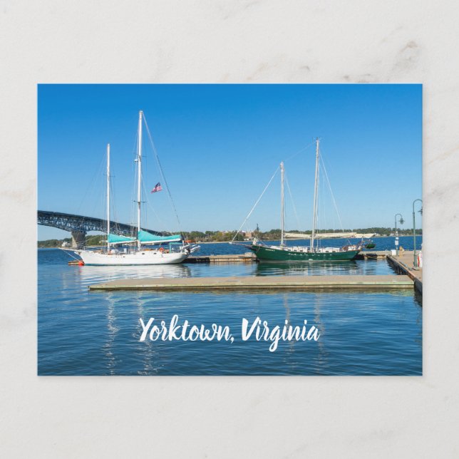 Carte Postale Bateaux dans la rivière York par Yorktown (Devant)