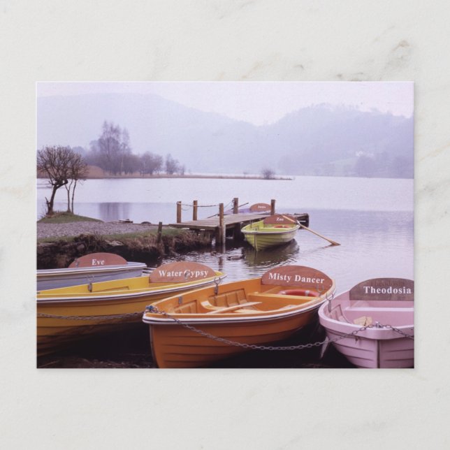Carte Postale Bateaux dans Lake District Nord Angleterre (Devant)