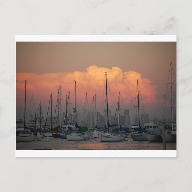 Carte Postale Bateaux dans le port (Devant)