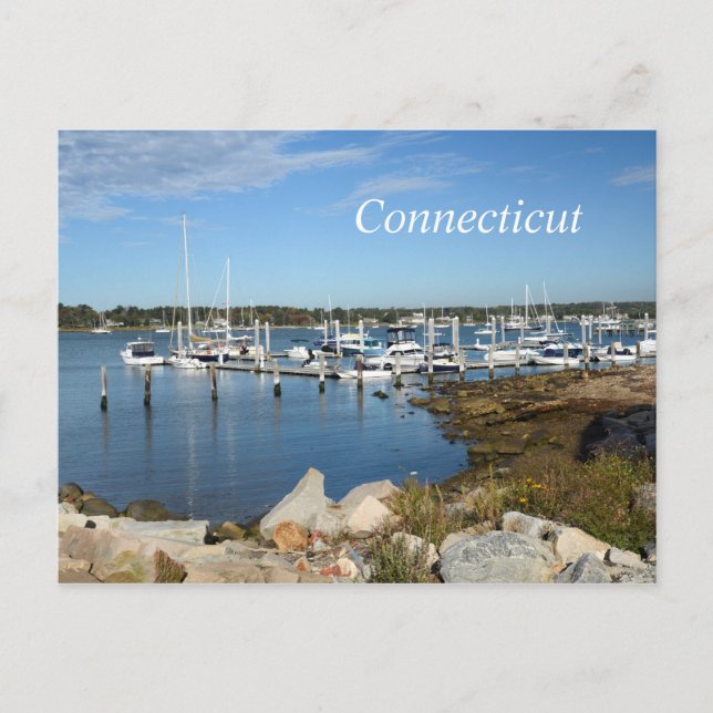 Carte Postale Bateaux dans une marina à Stonington, Connecticut (Devant)