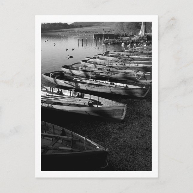 Carte Postale Bateaux d'aviron en bois - Derwentwater, Lake Dist (Devant)