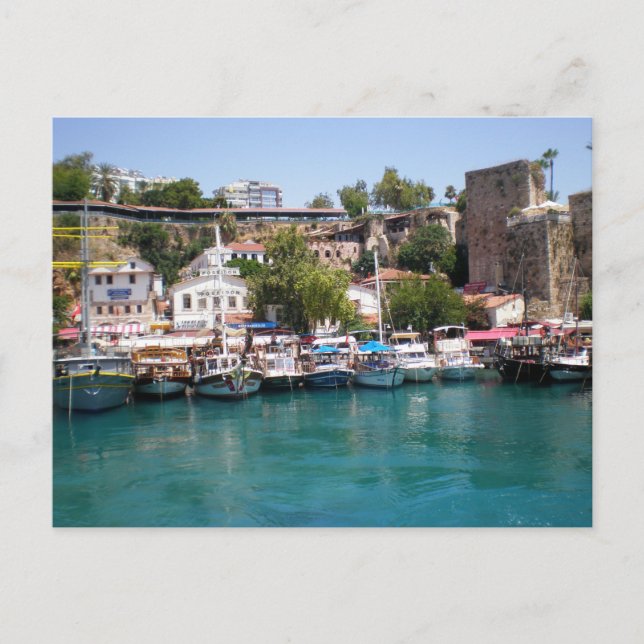 Carte Postale Bateaux de croisière à proximité du port d'Antalya (Devant)