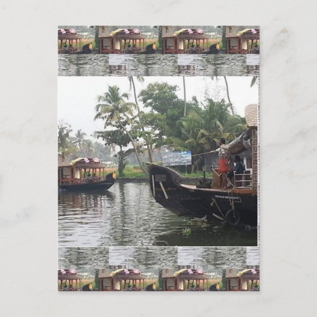 Carte Postale BATEAUX DE LA RIVIÈRE KERALA India (Devant)