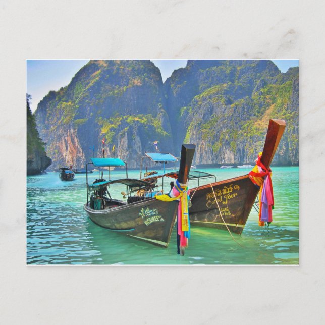 Carte Postale Bateaux de Maya Bay (Devant)