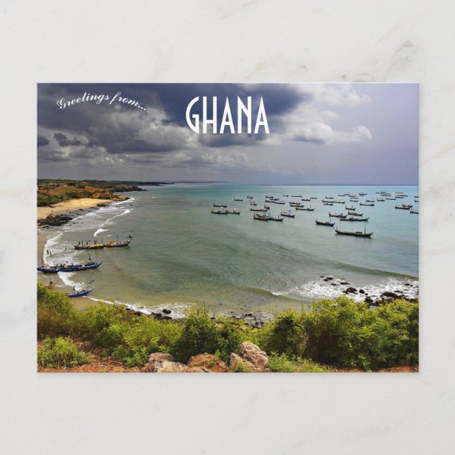 Carte Postale Bateaux de pêche à Senya Beraku Ghana (Devant)