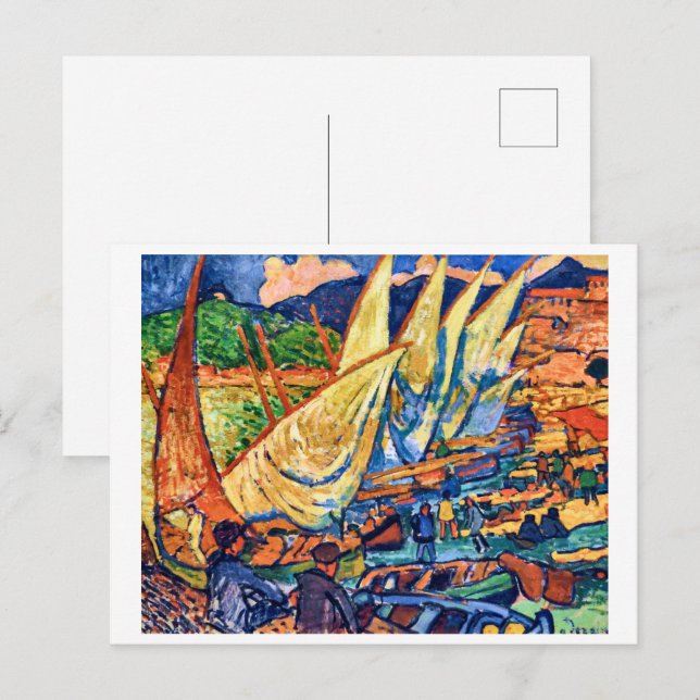 Carte Postale Bateaux de pêche, Collioure | Andre Derain | (Devant / Derrière)