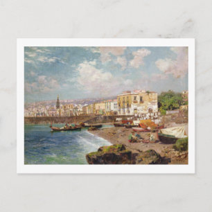 Carte Postale Bateaux de pêche sur la plage à Marinella, Naples 