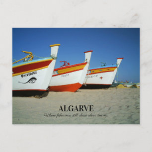Carte Postale Bateaux de pêche sur la plage de l'Algarve