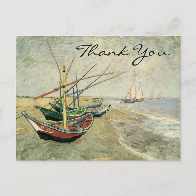 Carte Postale Bateaux de pêche sur la plage par Vincent van Gogh (Devant)