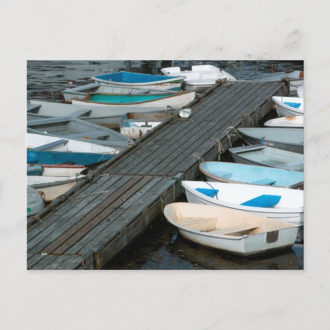 Carte Postale Bateaux de rangée à quai (Devant)