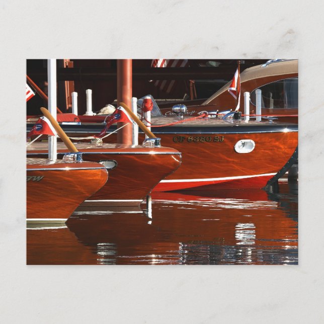 Carte Postale Bateaux en bois classiques, le lac Tahoe… (Devant)