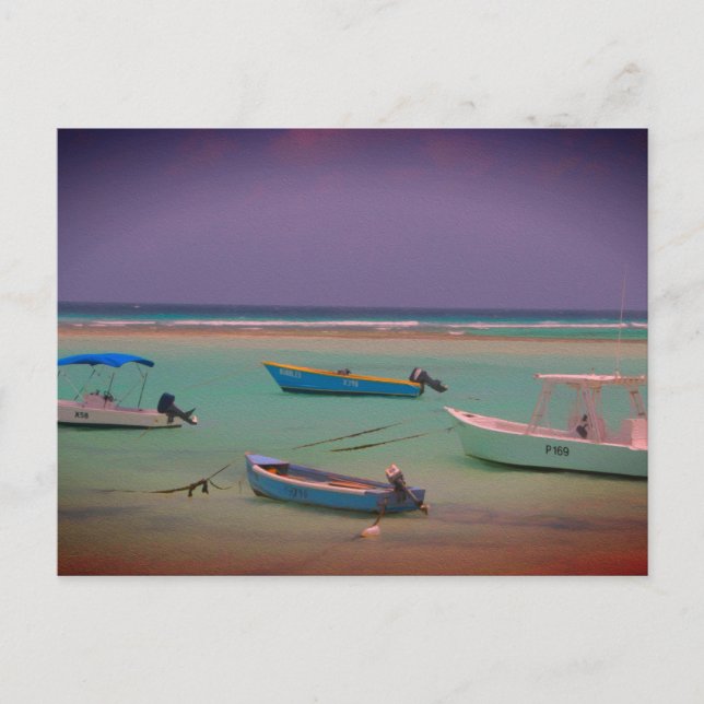 Carte Postale Bateaux marins au repos Oistins Beach Barbados (Devant)