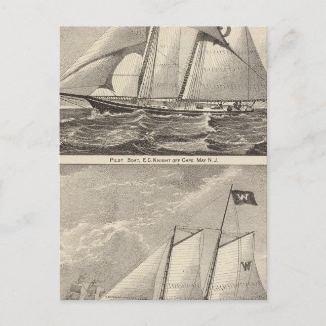 Carte Postale Bateaux pilotes EG Knight and Whine (Devant)