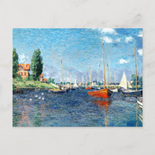 Carte Postale Bateaux rouges, Argenteuil, par Claude Monet,