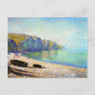 Carte Postale Bateaux sur la plage de Pourville, Low Tide Monet