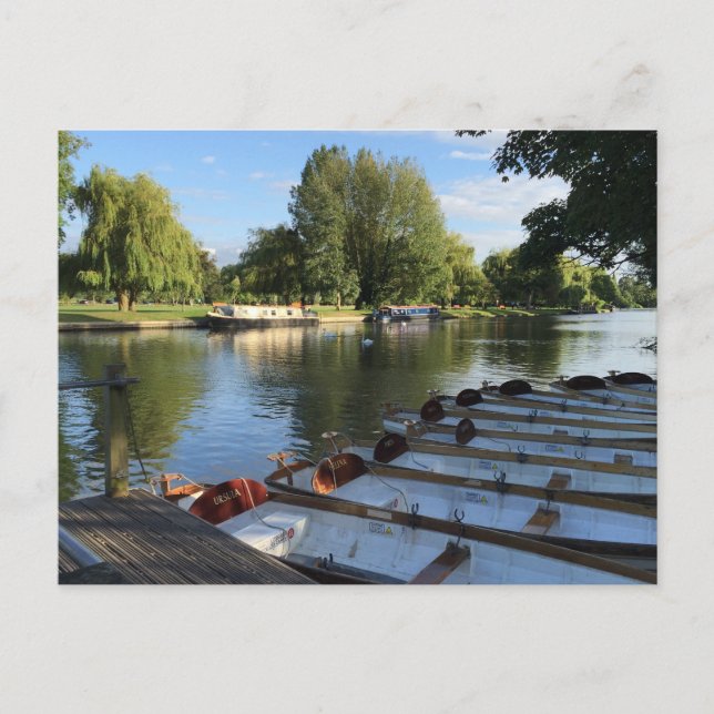 Carte Postale Bateaux sur la rivière, Stratford Upon Avon UK Tra (Devant)
