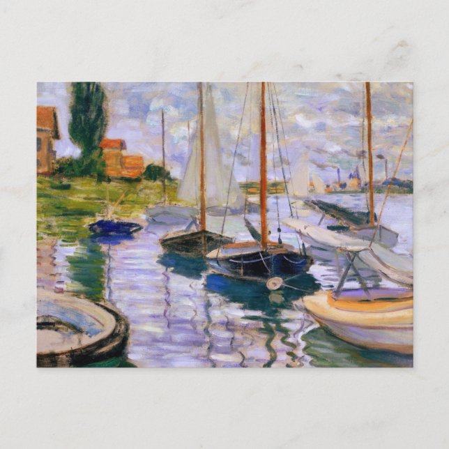 Carte Postale Bateaux sur la Seine par Claude Monet Postcard (Devant)