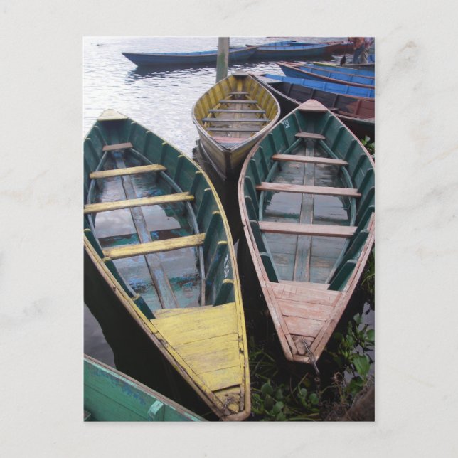 Carte Postale Bateaux sur le lac Phewa (Devant)