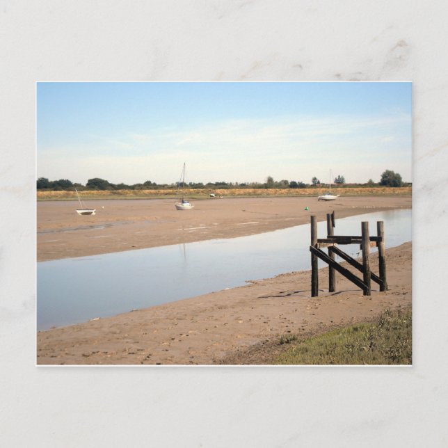 Carte Postale Bateaux sur les boudflats (Devant)